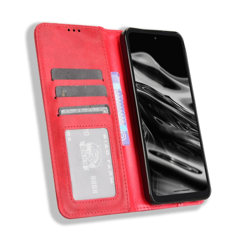 For XReal Beam Pro Magnetic Buckle Retro Texture Leather Phone Case