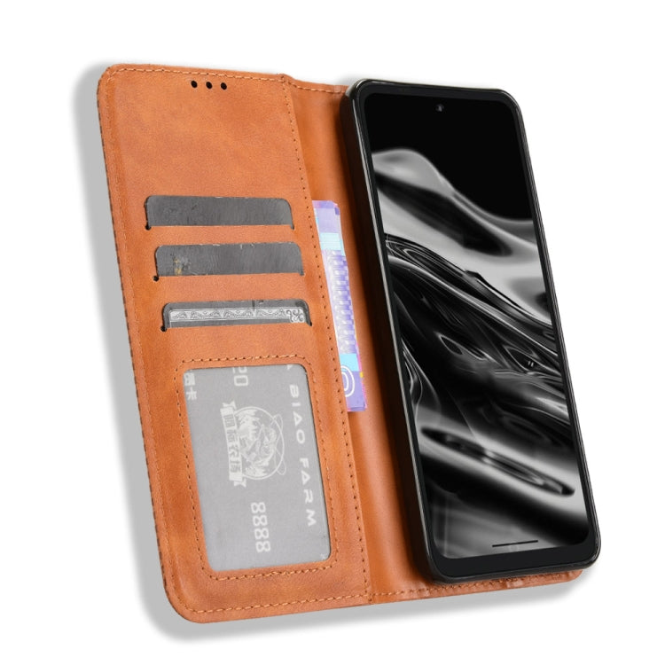 For XReal Beam Pro Magnetic Buckle Retro Texture Leather Phone Case