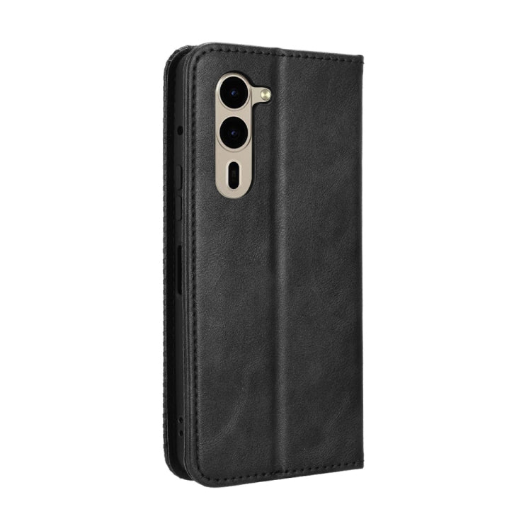 For Fujitsu Arrows We2 Plus Magnetic Buckle Retro Texture Leather Phone Case