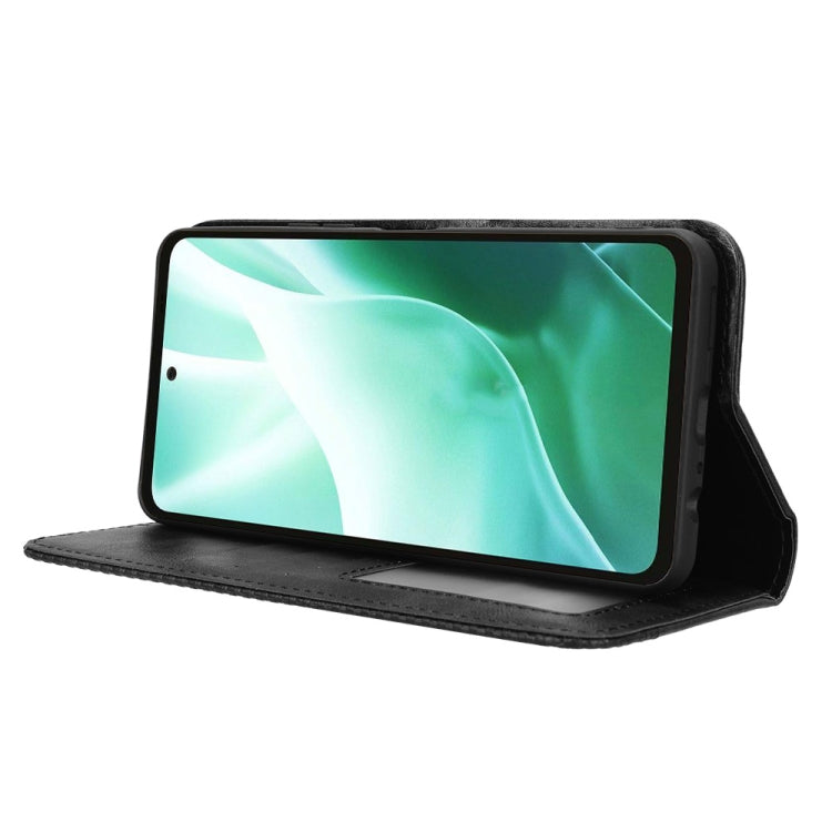 For Fujitsu Arrows We2 Plus Magnetic Buckle Retro Texture Leather Phone Case