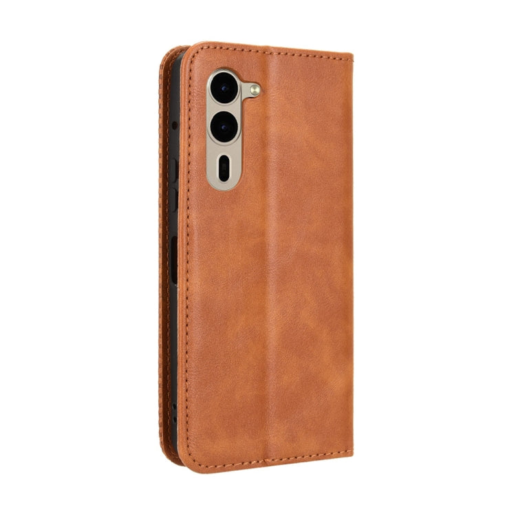 For Fujitsu Arrows We2 Plus Magnetic Buckle Retro Texture Leather Phone Case