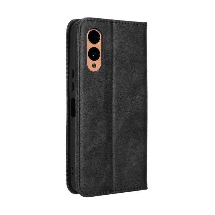 For Fujitsu Arrows We2 Magnetic Buckle Retro Texture Leather Phone Case