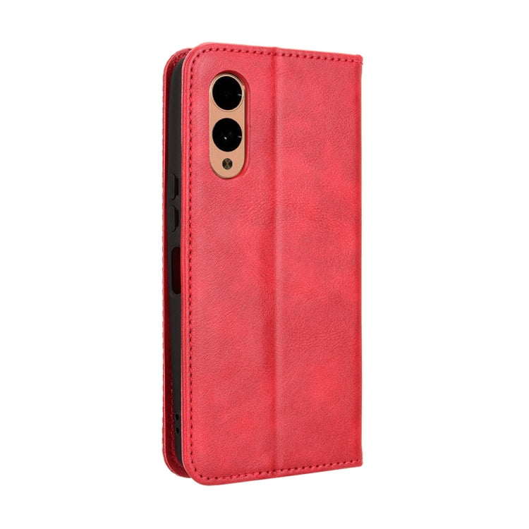 For Fujitsu Arrows We2 Magnetic Buckle Retro Texture Leather Phone Case