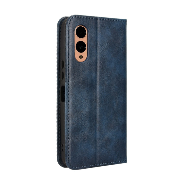 For Fujitsu Arrows We2 Magnetic Buckle Retro Texture Leather Phone Case