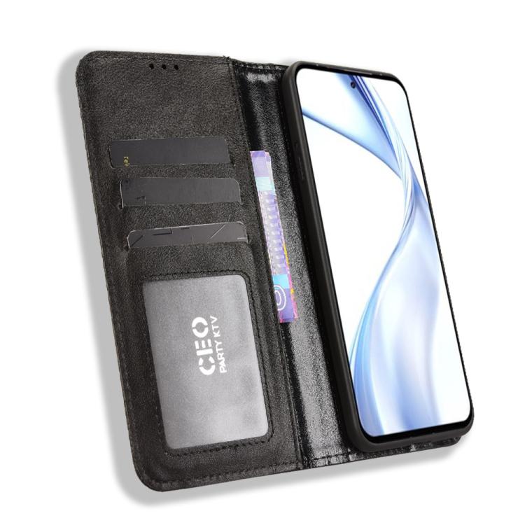 For Fujitsu Arrows Alpha F-51F Magnetic Buckle Retro Texture Leather Phone Case