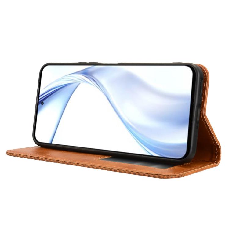 For Fujitsu Arrows Alpha F-51F Magnetic Buckle Retro Texture Leather Phone Case