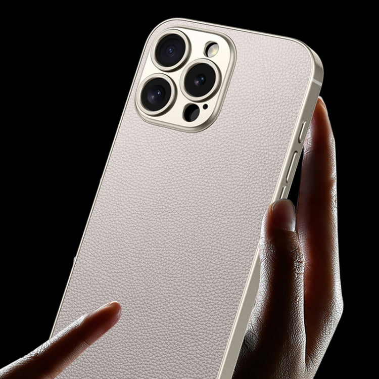 For iPhone 16 Pro Max GKK Metal Paint Skin Feel Leather Full Coverage Phone Case