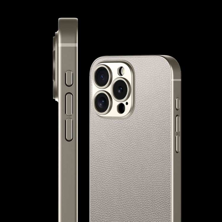 For iPhone 16 Pro GKK Metal Paint Skin Feel Leather Full Coverage Phone Case