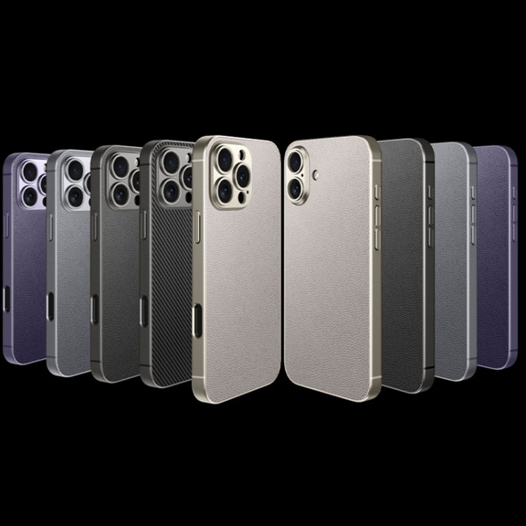 For iPhone 16 Plus GKK Metal Paint Skin Feel Leather Full Coverage Phone Case