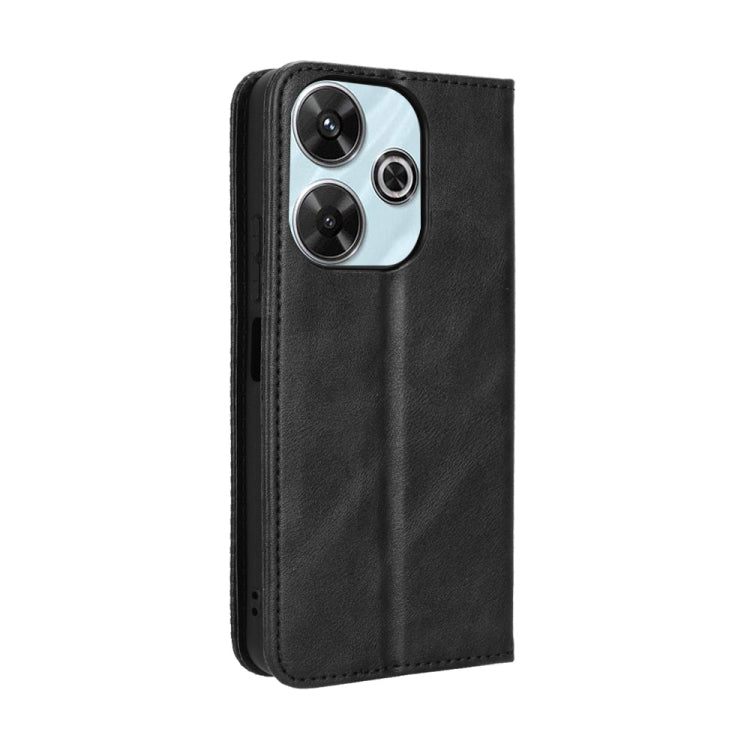 For Redmi 13 4G / Note 13R 5G Magnetic Buckle Retro Texture Leather Phone Case