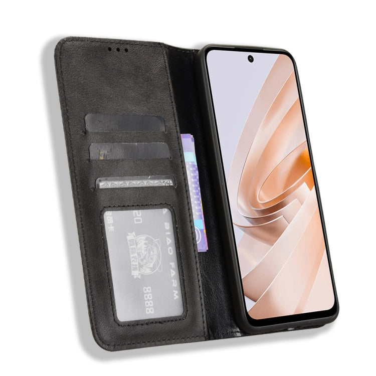 For Redmi 13 4G / Note 13R 5G Magnetic Buckle Retro Texture Leather Phone Case