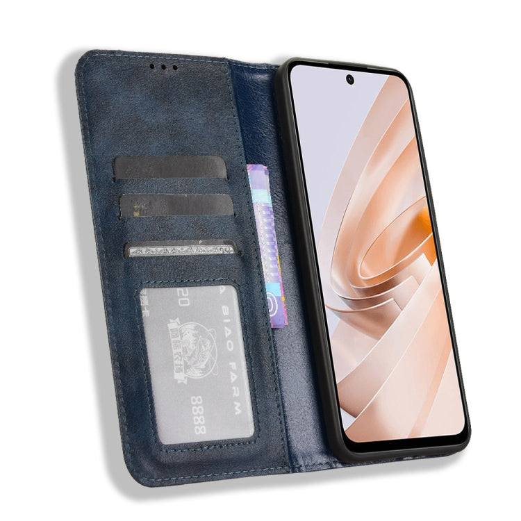 For Redmi 13 4G / Note 13R 5G Magnetic Buckle Retro Texture Leather Phone Case