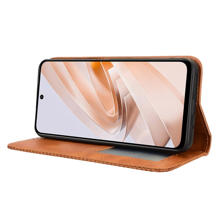For Redmi 13 4G / Note 13R 5G Magnetic Buckle Retro Texture Leather Phone Case