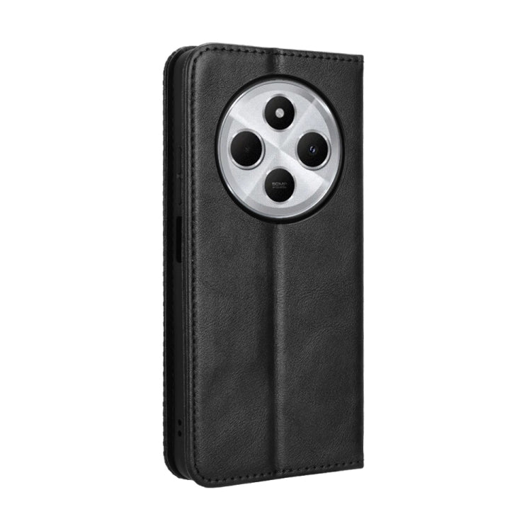 For Redmi 14C 4G Magnetic Buckle Retro Texture Leather Phone Case