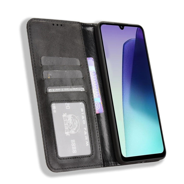 For Redmi 14C 4G Magnetic Buckle Retro Texture Leather Phone Case