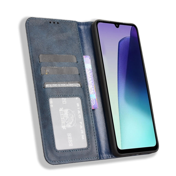 For Redmi 14C 4G Magnetic Buckle Retro Texture Leather Phone Case