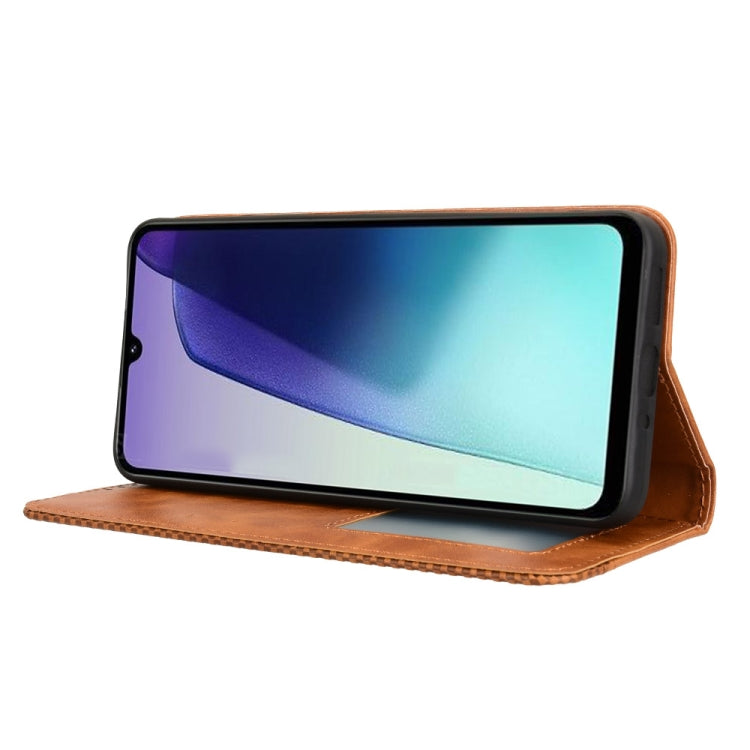 For Redmi 14C 4G Magnetic Buckle Retro Texture Leather Phone Case
