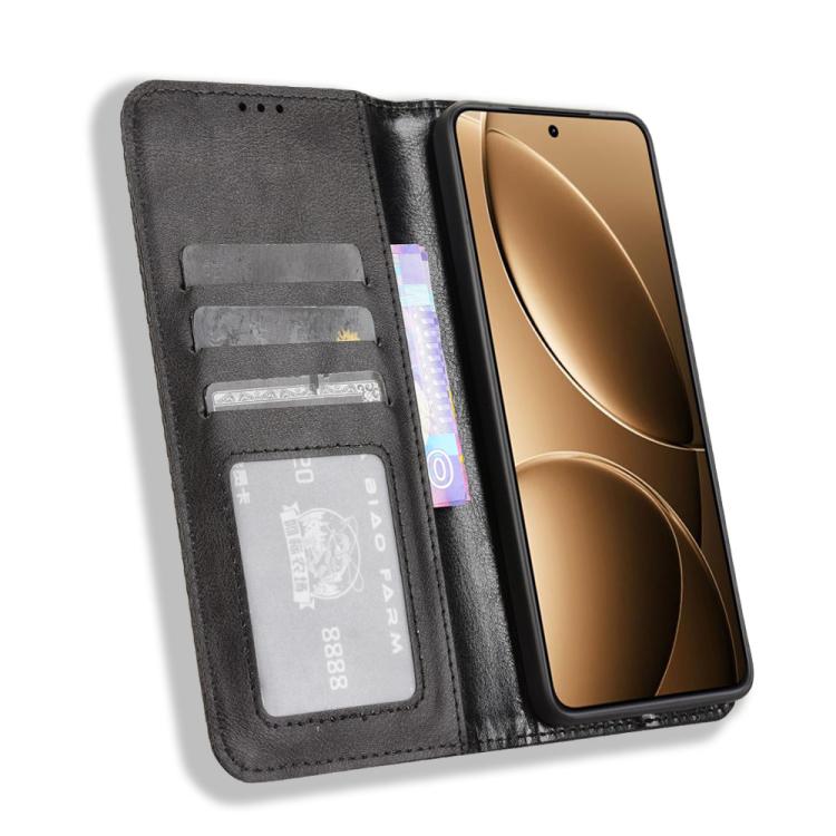 For Redmi K80 / K80 Pro Magnetic Buckle Retro Texture Leather Phone Case