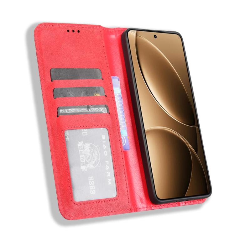 For Redmi K80 / K80 Pro Magnetic Buckle Retro Texture Leather Phone Case
