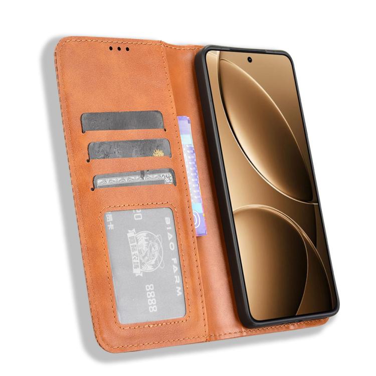 For Redmi K80 / K80 Pro Magnetic Buckle Retro Texture Leather Phone Case