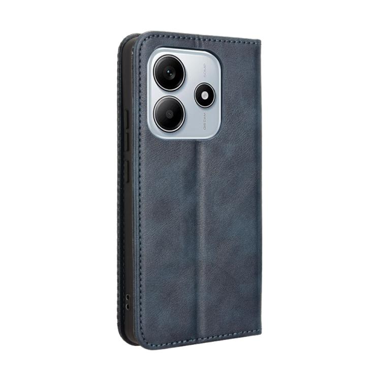 For Redmi Note 14 4G Global 163.25mm Magnetic Buckle Retro Texture Leather Phone Case