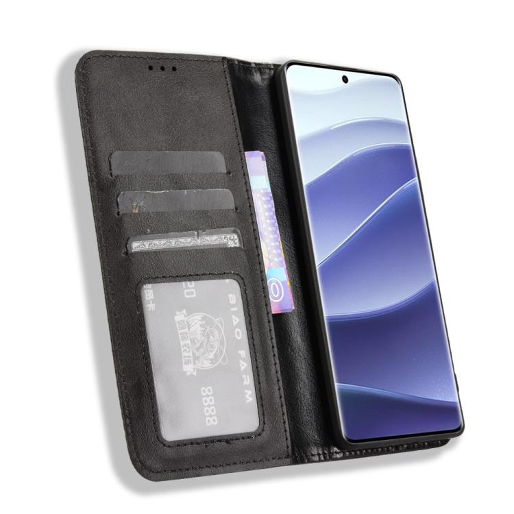 For Redmi Note 14 Pro+ 5G Magnetic Buckle Retro Texture Leather Phone Case