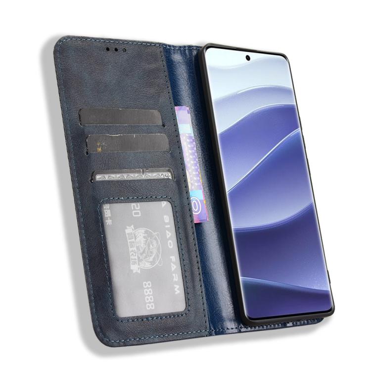 For Redmi Note 14 Pro+ 5G Magnetic Buckle Retro Texture Leather Phone Case