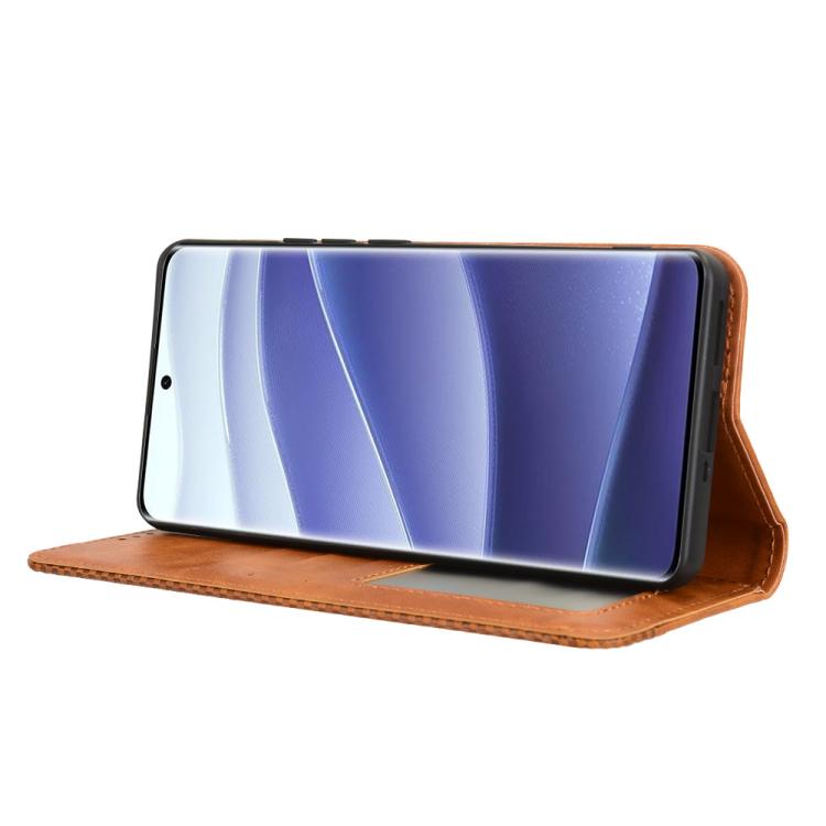 For Redmi Note 14 Pro+ 5G Magnetic Buckle Retro Texture Leather Phone Case