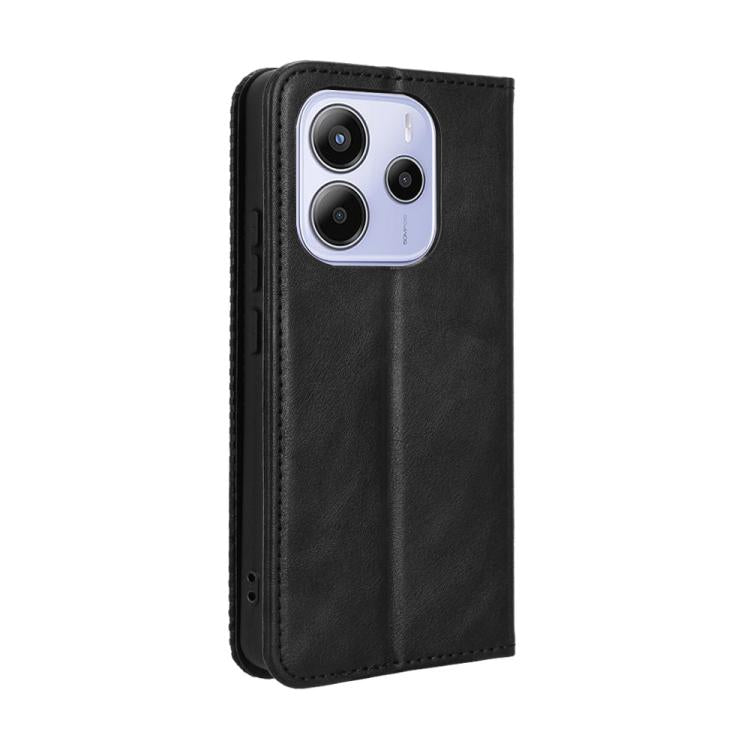 For Redmi Note 14 4G 163.25mm Magnetic Buckle Retro Texture Leather Phone Case