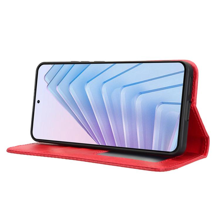 For Redmi Note 14 4G 163.25mm Magnetic Buckle Retro Texture Leather Phone Case