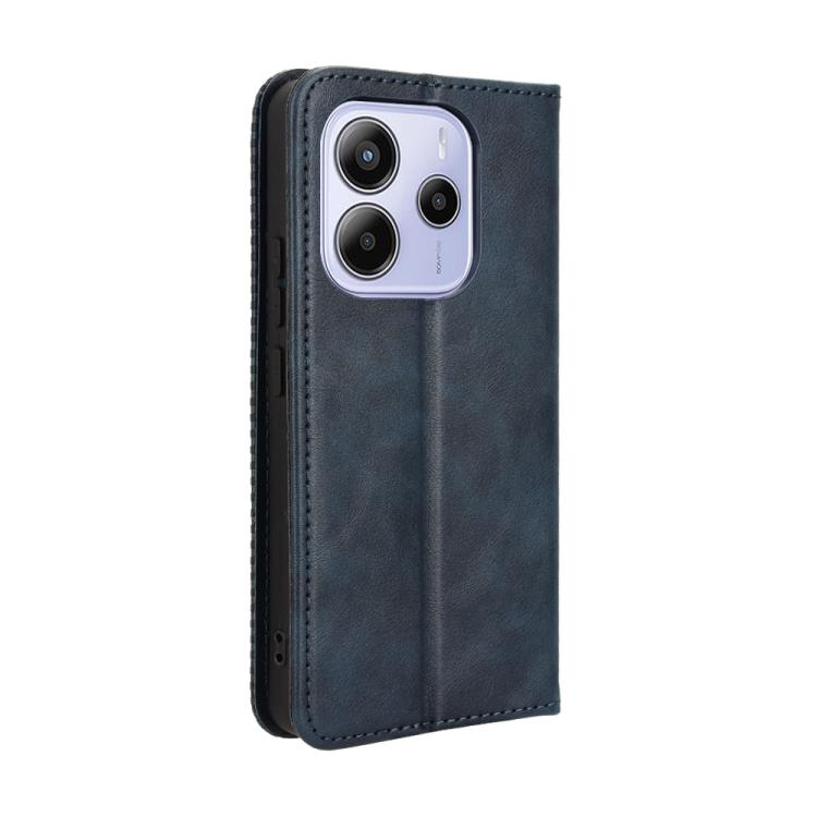For Redmi Note 14 4G 163.25mm Magnetic Buckle Retro Texture Leather Phone Case
