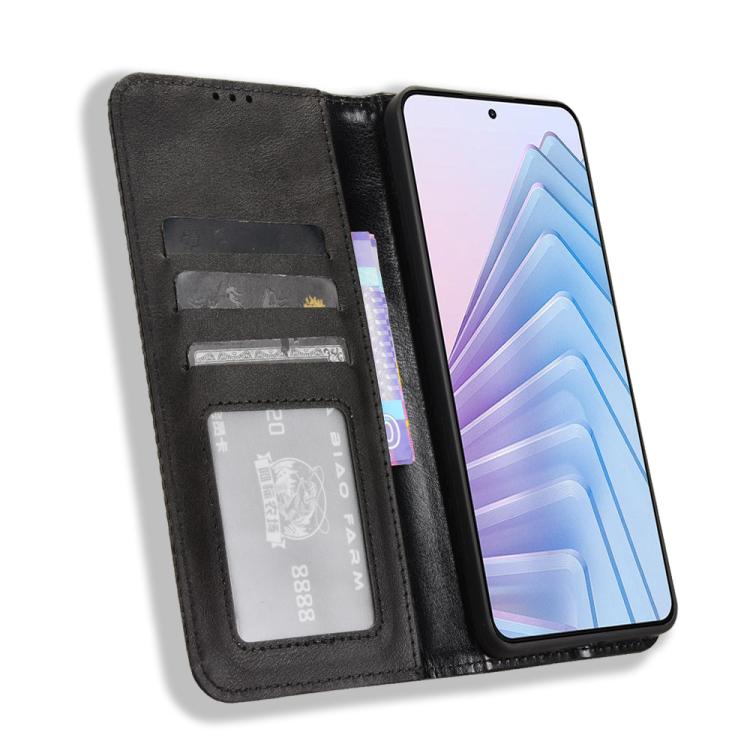 For Redmi Note 14 4G 164.84mm EU Version Magnetic Buckle Retro Texture Leather Phone Case