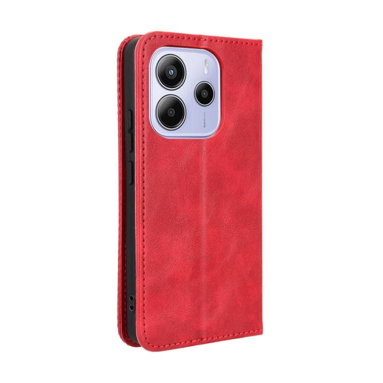 For Redmi Note 14 4G 164.84mm EU Version Magnetic Buckle Retro Texture Leather Phone Case