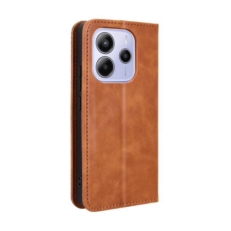 For Redmi Note 14 4G 164.84mm EU Version Magnetic Buckle Retro Texture Leather Phone Case
