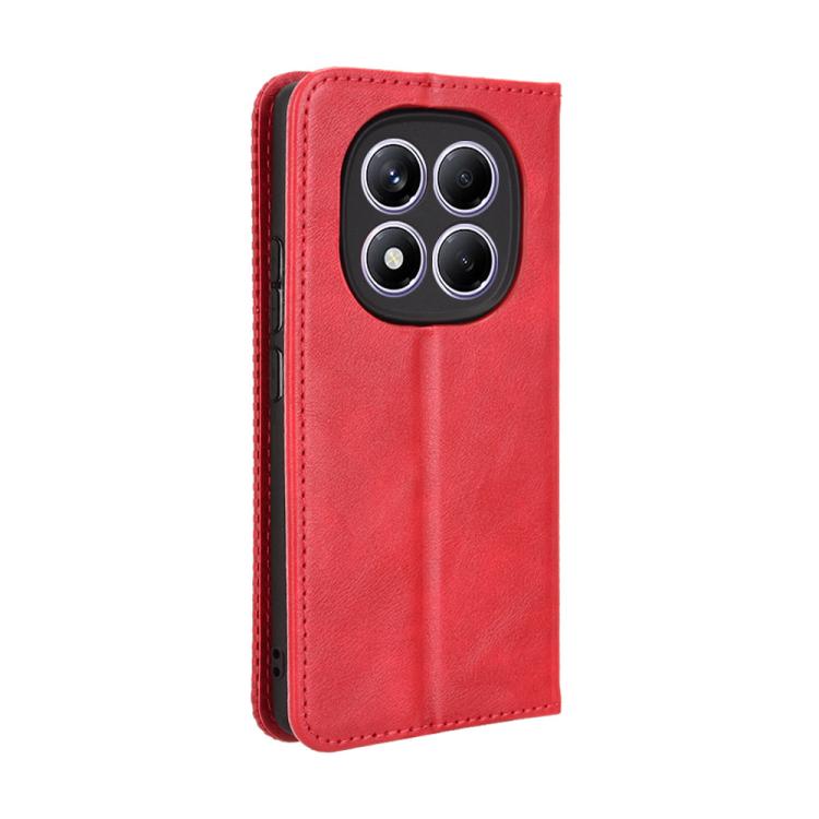 For Redmi Note 14 Pro 4G Magnetic Buckle Retro Texture Leather Phone Case