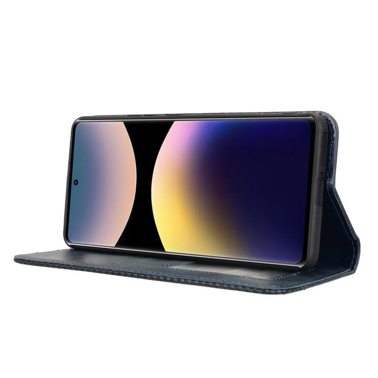 For Redmi Note 14 Pro 4G Magnetic Buckle Retro Texture Leather Phone Case
