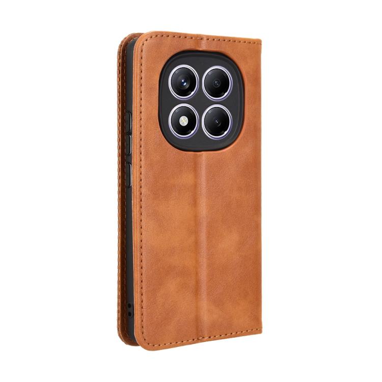For Redmi Note 14 Pro 4G Magnetic Buckle Retro Texture Leather Phone Case
