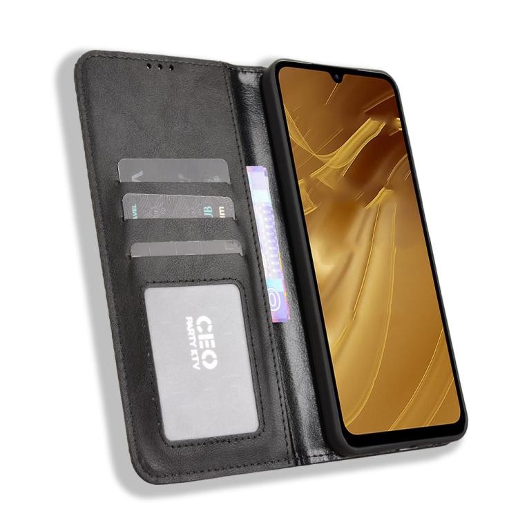 For Redmi A5 4G 173.3mm Magnetic Buckle Retro Texture Leather Phone Case