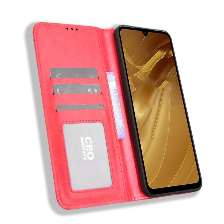 For Redmi A5 4G 173.3mm Magnetic Buckle Retro Texture Leather Phone Case