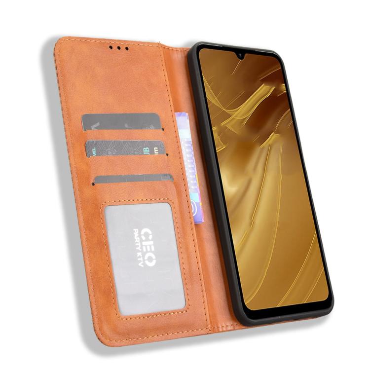 For Redmi A5 4G 173.3mm Magnetic Buckle Retro Texture Leather Phone Case