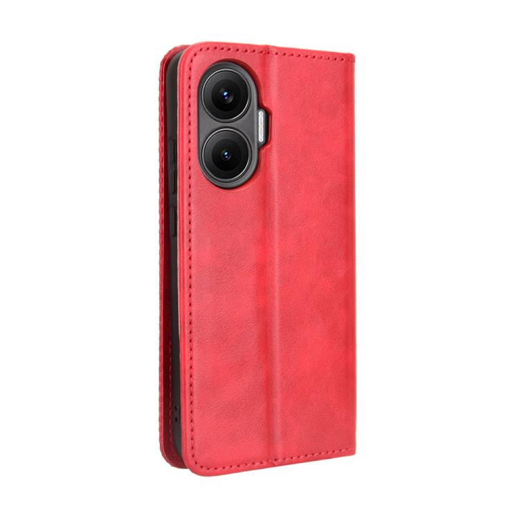 For Redmi Turbo 4 Pro 5G Magnetic Buckle Retro Texture Leather Phone Case
