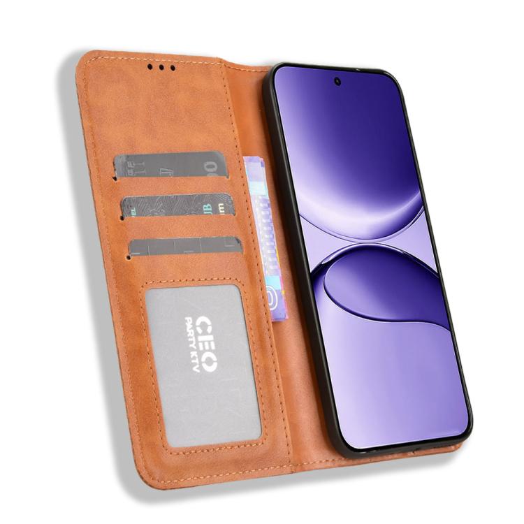 For Redmi Turbo 4 Pro 5G Magnetic Buckle Retro Texture Leather Phone Case