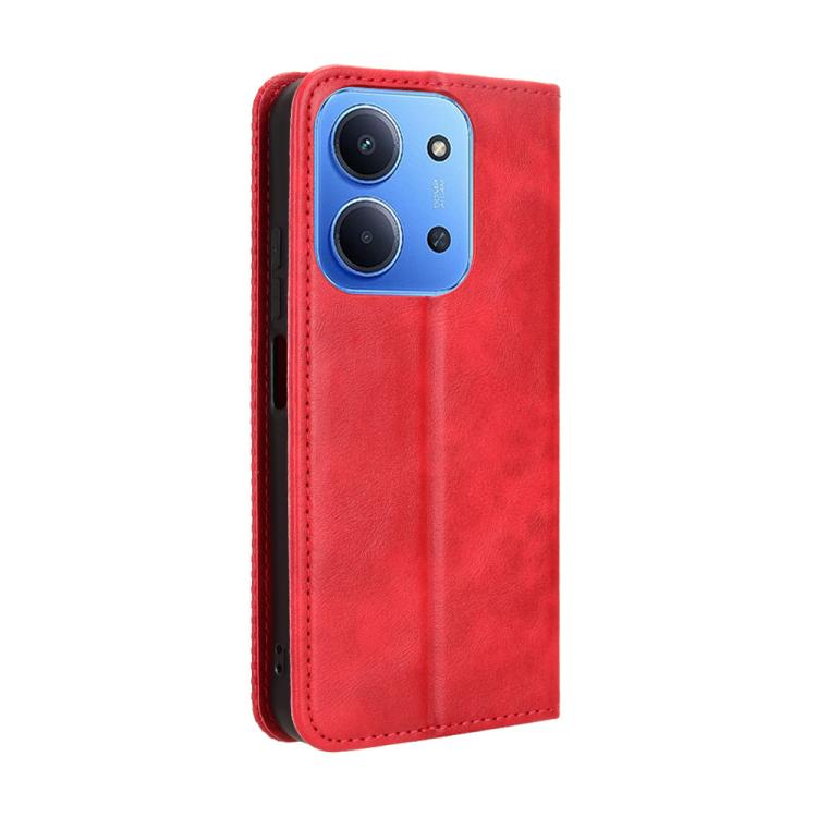 For Redmi 15C 5G / 4G Global 171mm / Poco C85 4G Magnetic Buckle Retro Texture Leather Phone Case