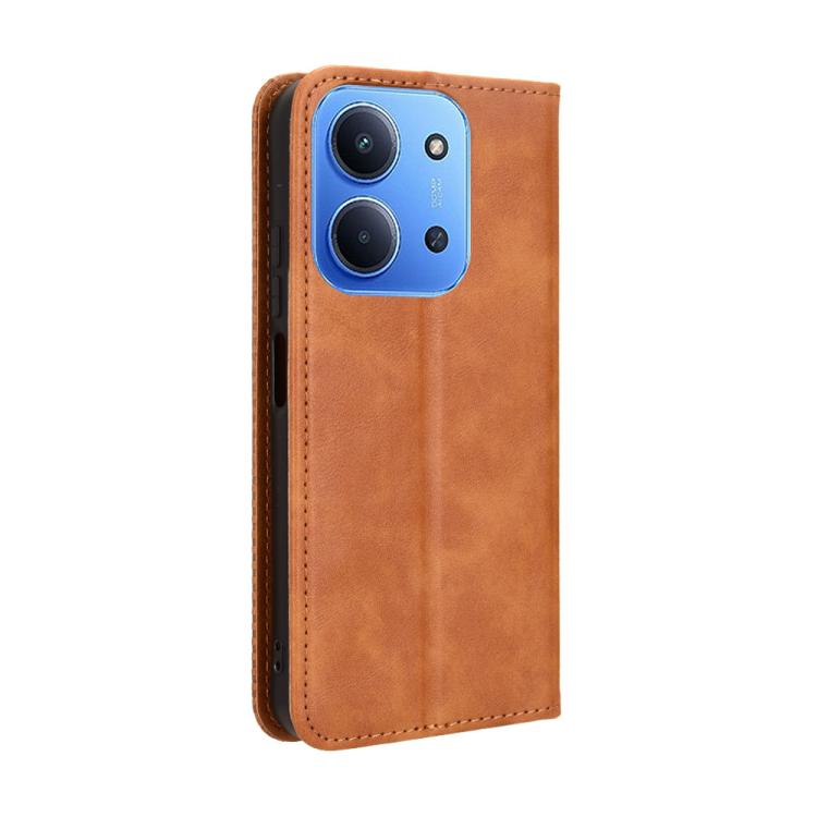 For Redmi 15C 5G / 4G Global 171mm / Poco C85 4G Magnetic Buckle Retro Texture Leather Phone Case