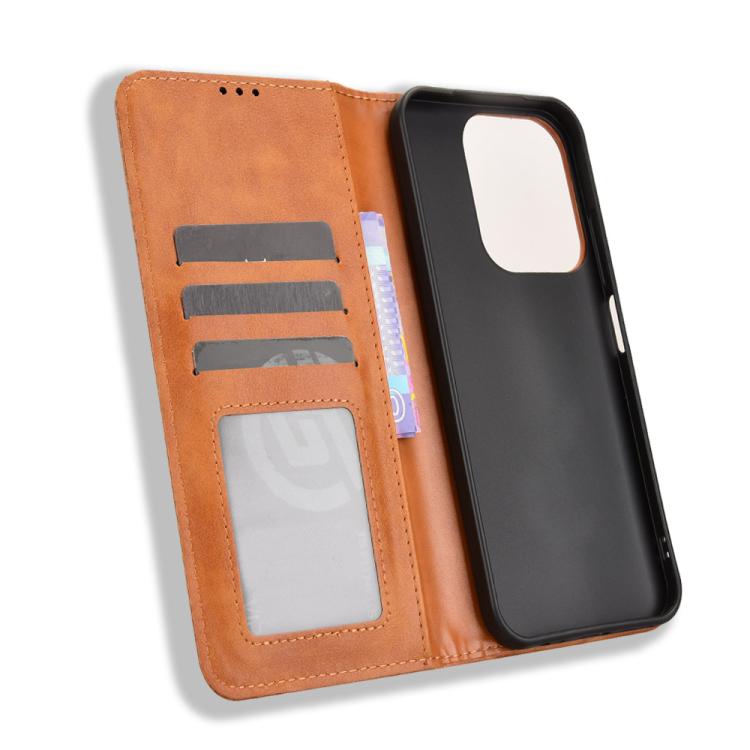 For Redmi 15C 5G / 4G Global 171mm / Poco C85 4G Magnetic Buckle Retro Texture Leather Phone Case
