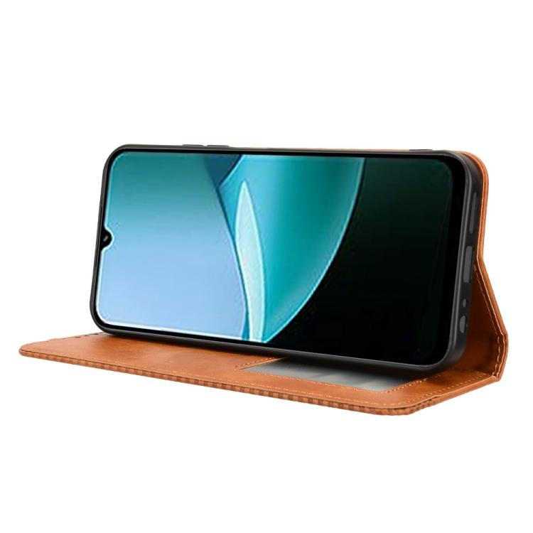 For Redmi 15C 5G / 4G Global 171mm / Poco C85 4G Magnetic Buckle Retro Texture Leather Phone Case
