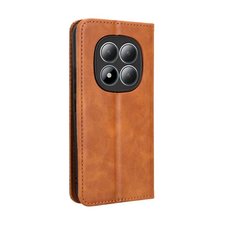 For Redmi Note 15 Pro 4G Global 163.2mm Magnetic Buckle Retro Texture Leather Phone Case