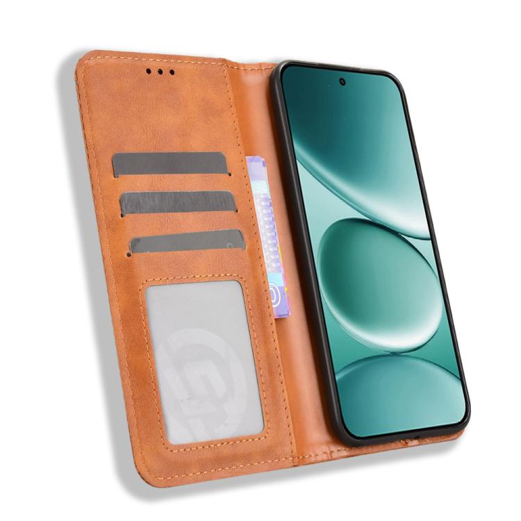 For Redmi Note 15 Pro 4G Global 163.2mm Magnetic Buckle Retro Texture Leather Phone Case