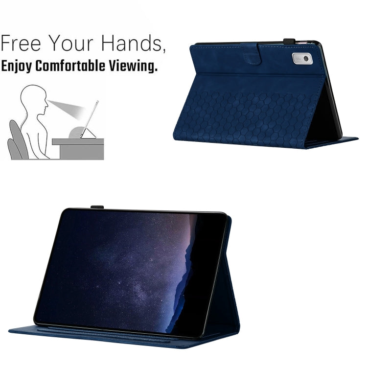 For Lenovo Tab M9 TB-310FU Honeycomb Embossed Leather Smart Tablet Case