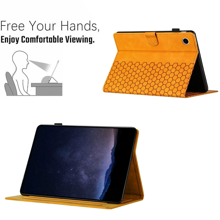 For Lenovo Tab M10 Gen 3rd Honeycomb Embossed Leather Smart Tablet Case